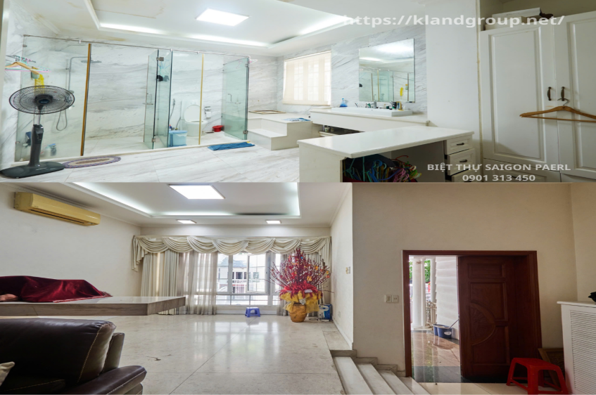 Bán Biệt Thự Saigon Pearl Thiết Kế 1 Hầm 1 Trệt 2 Lầu + Áp Mái, Diện tích sàn 485m² – Giá Bán 98 Tỷ 